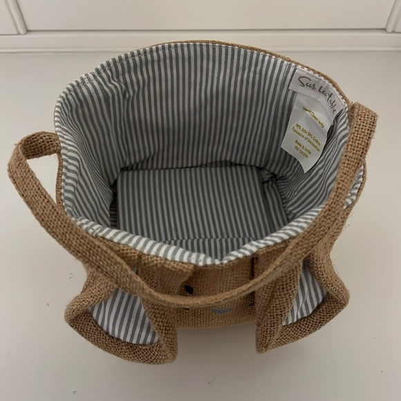 Sur La Table Bunny Basket in Blue Stripe - Picture 4 of 5